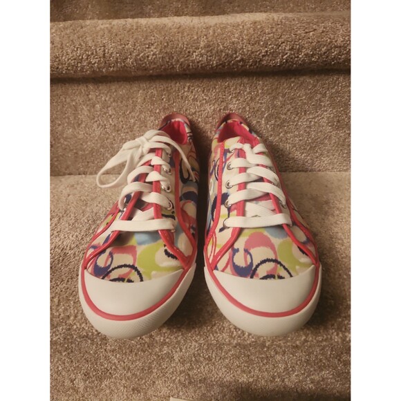 Coach Barrett Poppy Multicolored Multiprint Sneakers Size 10 - Picture 4 of 10